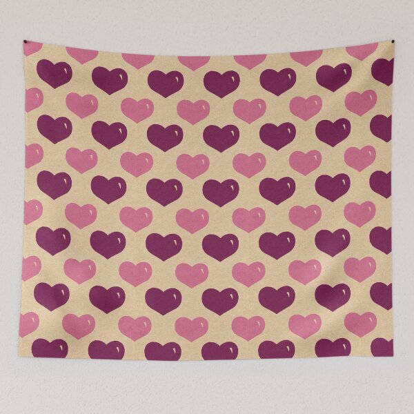 Item preview, Retro Purple Pink Valentines Day Romantic Hearts designed and sold by Chatula Print Studio.