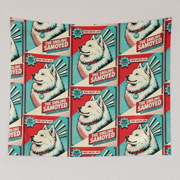 Item preview, Pure Arctic Joy – Smiling Samoyed Pop Art designed and sold by TheresaNicole.