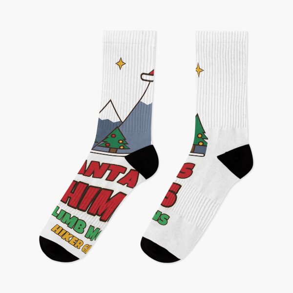 Item preview, Santa Climbs Chimneys I Climb Mountains Funny Hiker Christmas designed and sold by Bornprints.