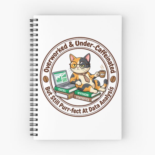 Item preview, Overworked Under Caffeinated Cat Funny Office Badge designed and sold by spreadsheetcafe.