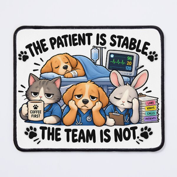 Item preview, The Patient Is Stable The Team Is Not Funny Veterinary Clinic Humor designed and sold by Bettybee00.