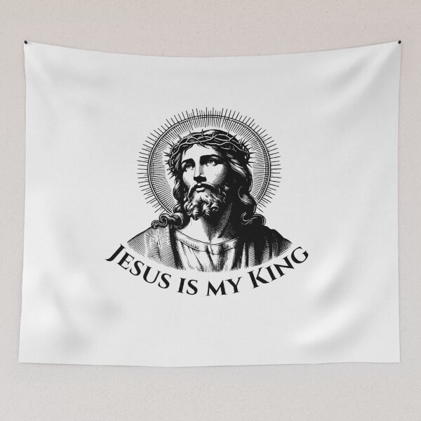 Item preview, Jesus Is My King - Monochrome Christian Portrait designed and sold by CraftyUniverse.
