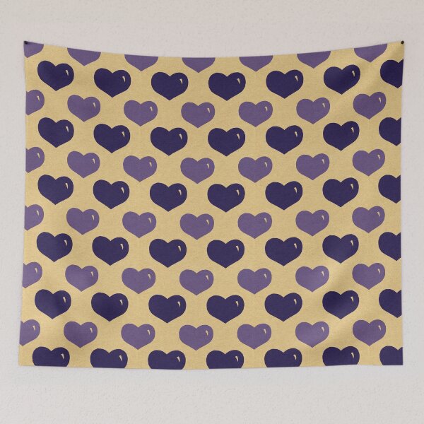 Item preview, Retro Navy Lilac Valentines Day Romantic Hearts designed and sold by Chatula Print Studio.