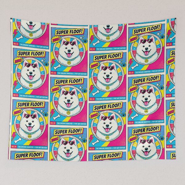 Item preview, Super Floof – Fluffy Samoyed Pop Art designed and sold by TheresaNicole.