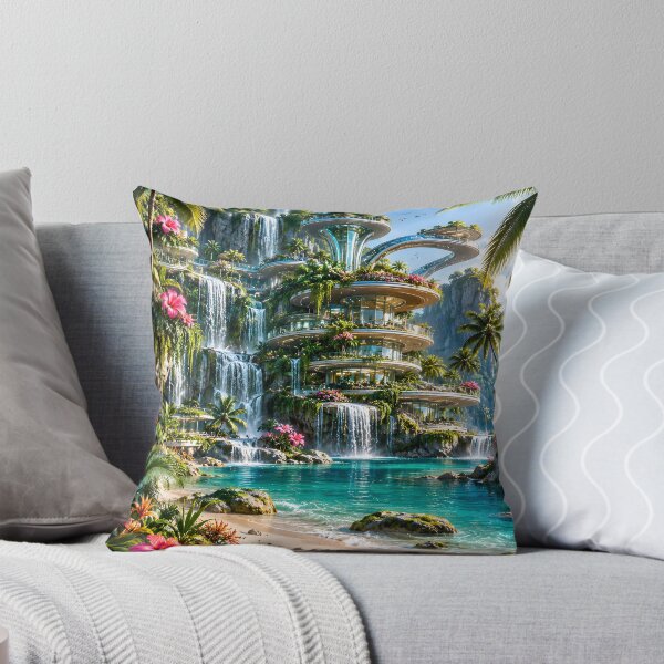 Item preview, Futuristic tropical resort curved emerald seas designed and sold by IRON SIREN.