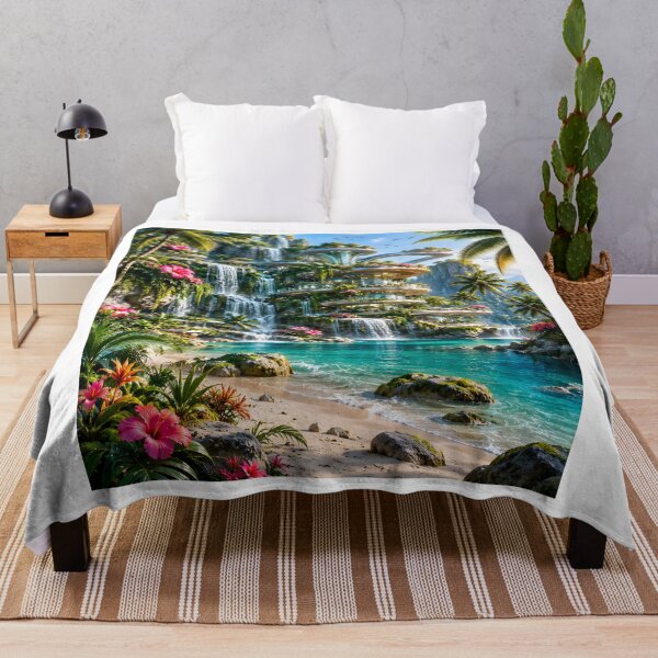 Item preview, Futuristic tropical resort curved emerald seas designed and sold by IRON SIREN.