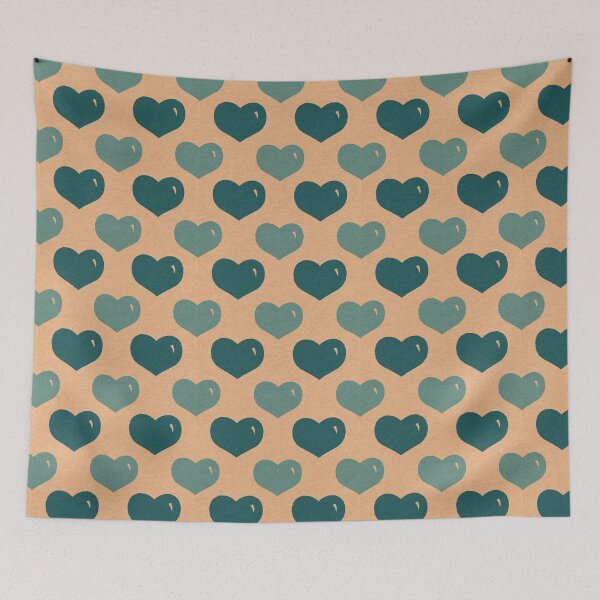 Item preview, Retro Teal Blue Valentines Day Romantic Hearts designed and sold by Chatula Print Studio.