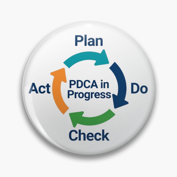 Item preview, PDCA in Progress | Plan Do Check Act Kaizen Sticker designed and sold by LunaAdventurer.