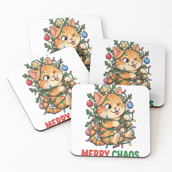 Item preview, Merry Chaos Cute Cat Christmas Tree Funny designed and sold by peakprintsusa.
