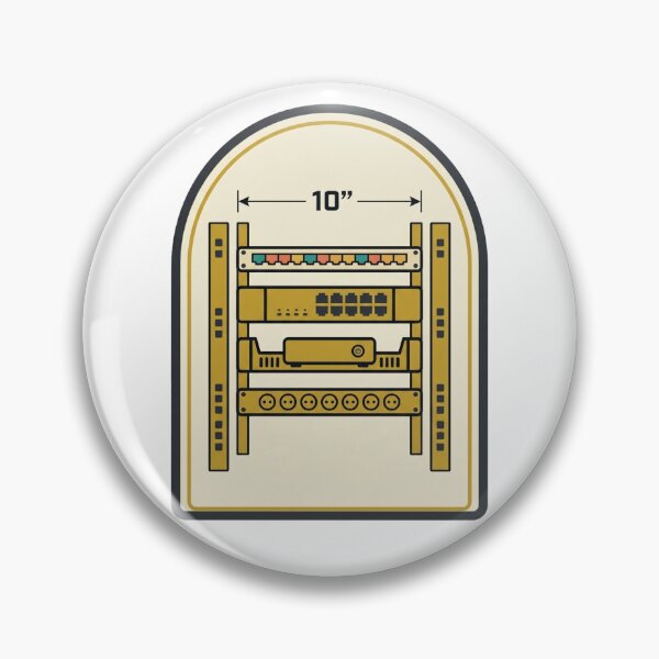 Item preview, 10 Inch Mini Rack Badge - Half-Width Homelab Rack Technical Drawing designed and sold by Node & Switch.