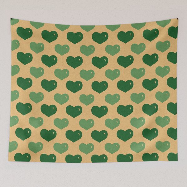Item preview, Retro Green Valentines Day Romantic Hearts designed and sold by Chatula Print Studio.
