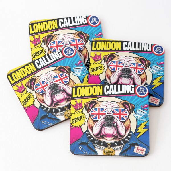 Item preview, London Calling – British Bulldog Punk Rock Pop Art designed and sold by TheresaNicole.