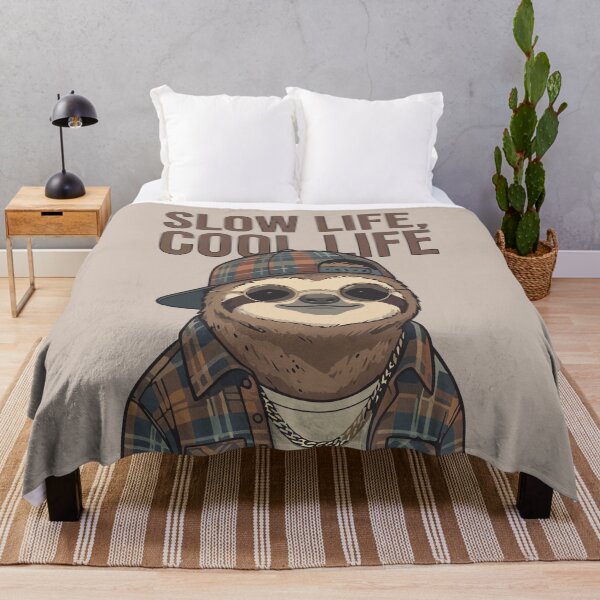 Item preview, Slow Life Cool Life Hipster Sloth designed and sold by Amir Faysal.