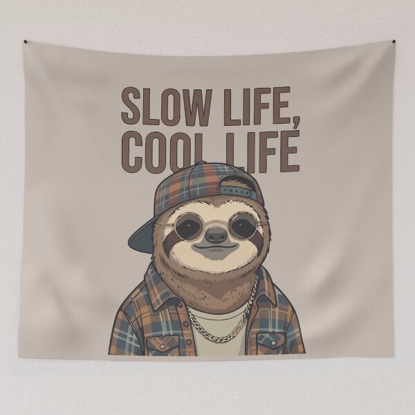 Item preview, Slow Life Cool Life Hipster Sloth designed and sold by Amir Faysal.