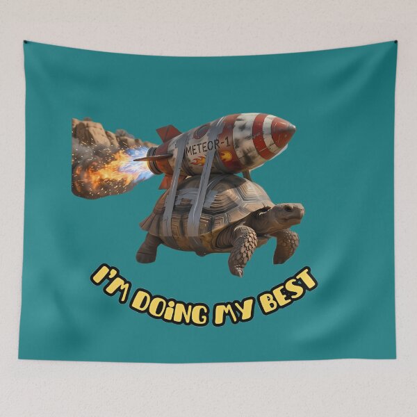Item preview, I'm Doing My Best: Funny Rocket Tortoise designed and sold by ZeroContextArt.