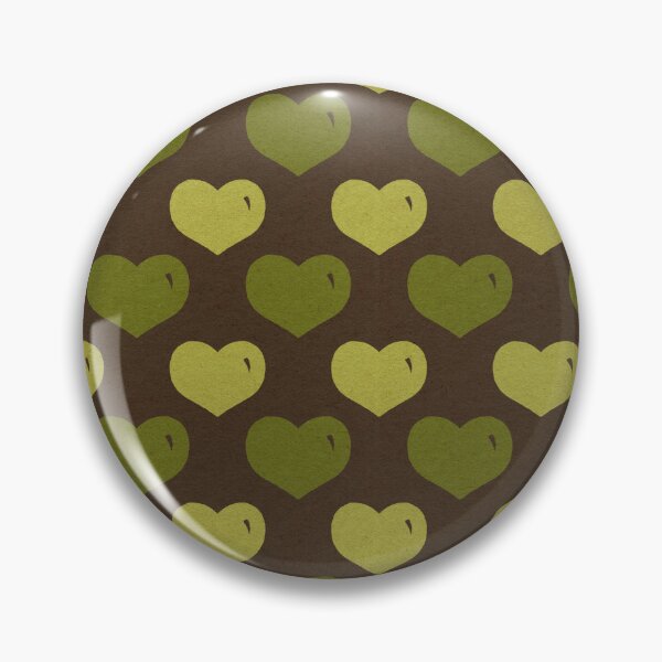Item preview, Retro Green Brown Valentines Day Romantic Hearts designed and sold by Chatula Print Studio.