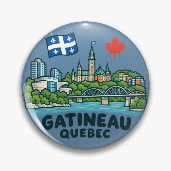 Item preview, Gatineau Quebec Colorful Cute Skyline  designed and sold by HowToCanadian.