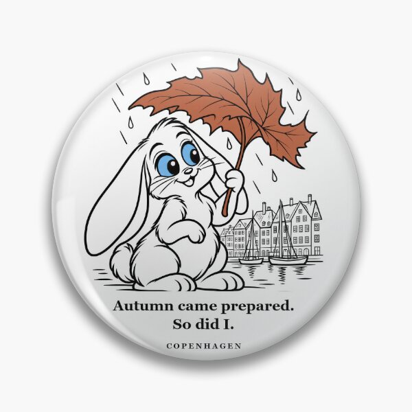 Item preview, Copenhagen Rabbit Sheltering Under an Autumn Leaf designed and sold by Soft Paws Sketches.