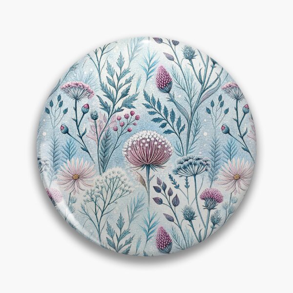 Item preview, Frosted Blue Winter Wildflower Botanical Pattern designed and sold by Storybook Botanica.
