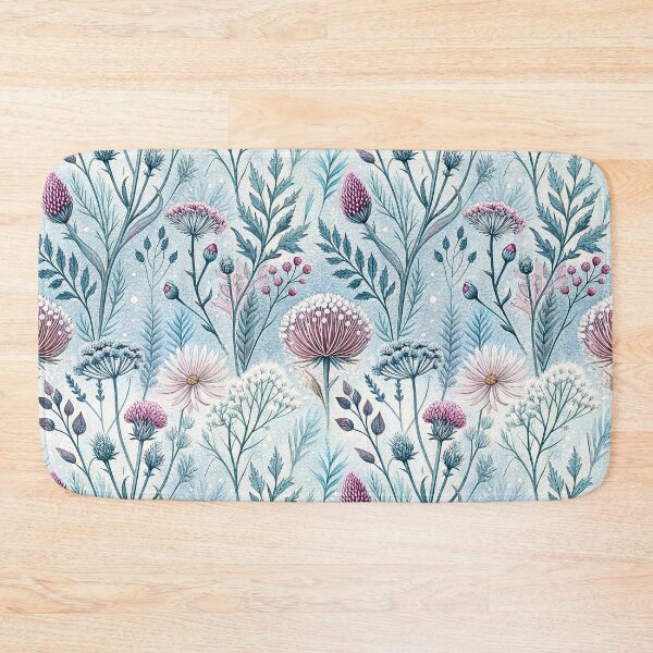 Item preview, Frosted Blue Winter Wildflower Botanical Pattern designed and sold by Storybook Botanica.