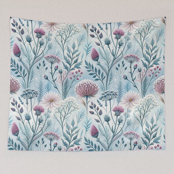 Item preview, Frosted Blue Winter Wildflower Botanical Pattern designed and sold by Storybook Botanica.