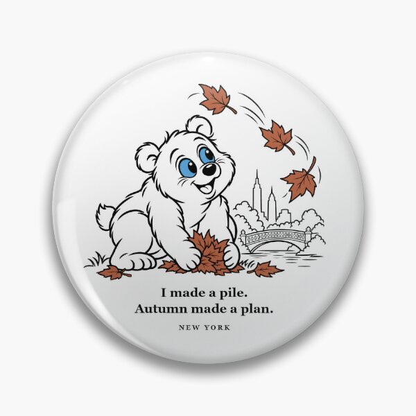 Item preview, New York Bear Gathering Copper Autumn Leaves designed and sold by Soft Paws Sketches.