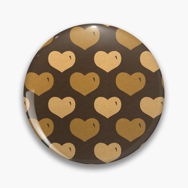 Item preview, Retro Cream Brown Valentines Day Romantic Hearts 70s designed and sold by Chatula Print Studio.