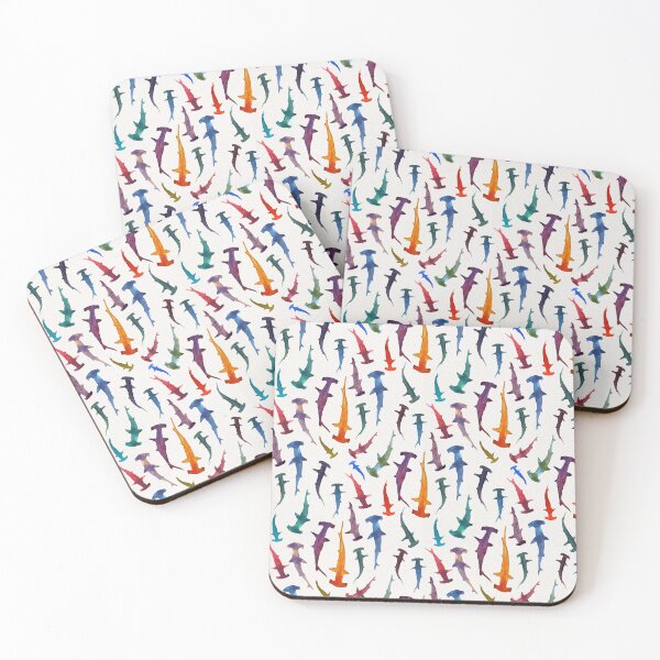 Item preview, Pattern of multicolored watercolor sharks designed and sold by svistoplas.