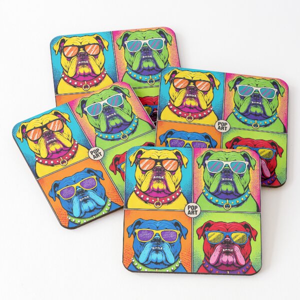 Item preview, Four Shades of British Bulldog – Colorful Pop Art Dog designed and sold by TheresaNicole.
