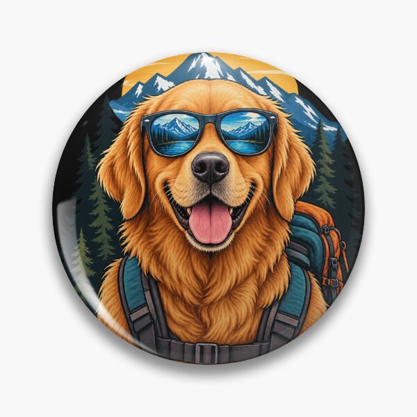 Item preview, Golden Retriever Hiking Adventure Art designed and sold by KerOo1.