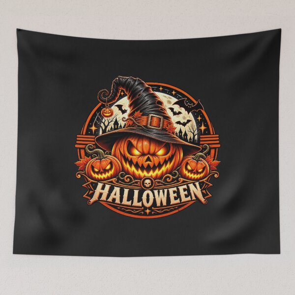 Item preview, Halloween Pumpkin Witch Hat – Spooky Jack O' Lantern designed and sold by DIB Designs – Express Your Style.