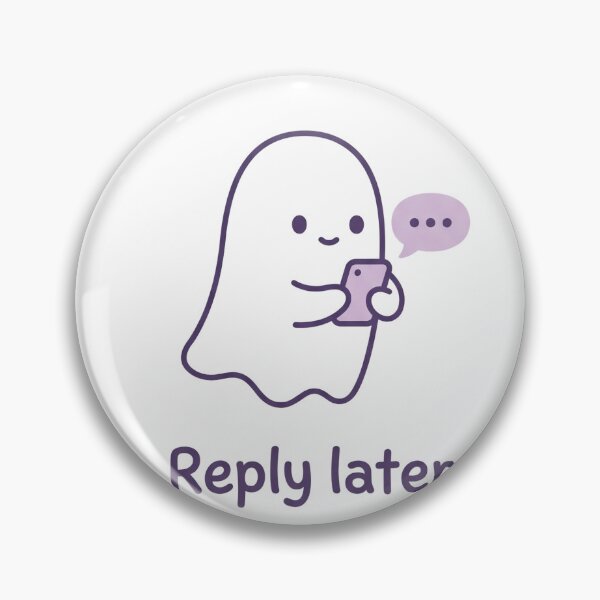 Item preview, Cute Minimalist Ghost Holding Phone Typing Message designed and sold by JC Art Creations.