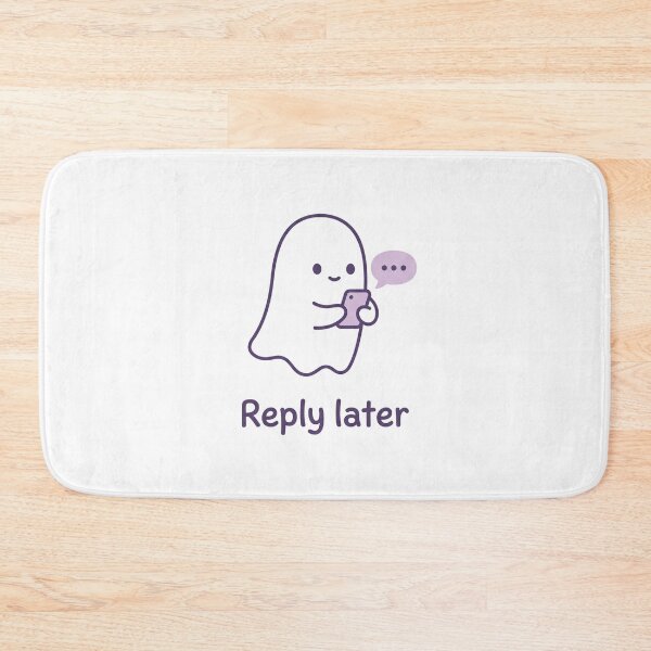 Item preview, Cute Minimalist Ghost Holding Phone Typing Message designed and sold by JC Art Creations.