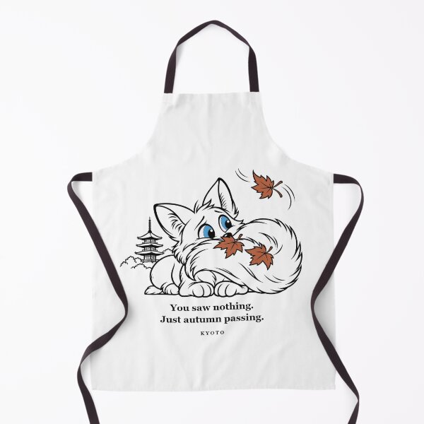 Item preview, Kyoto Fox Hiding Behind an Autumn Leaf Tail designed and sold by Soft Paws Sketches.