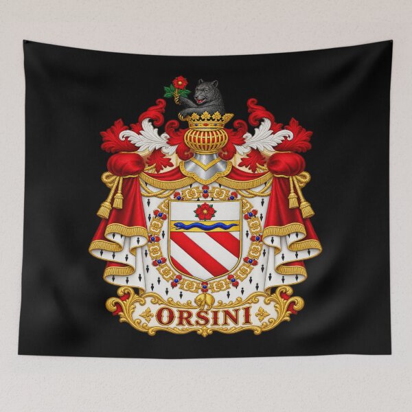 Item preview, Orsini Family Coat of Arms – Ornate Bear and Rose Heraldic Crest Embroidery designed and sold by Emoji Emblems.