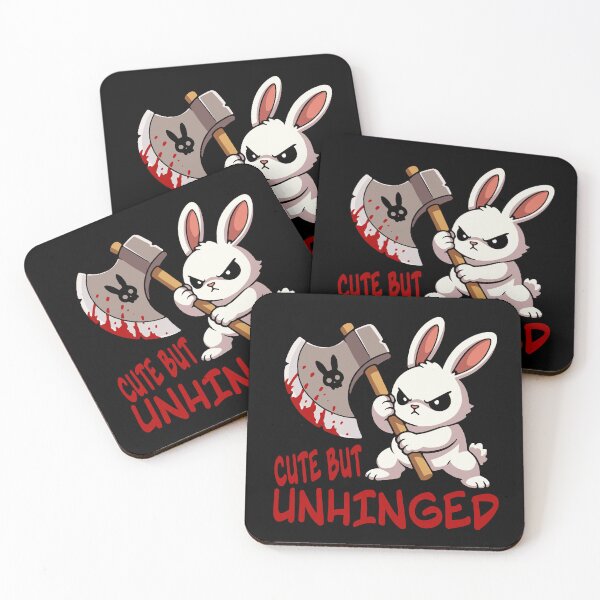 Item preview, Cute But Unhinged – Angry Bunny with Bloody Axe designed and sold by Ankarzh.
