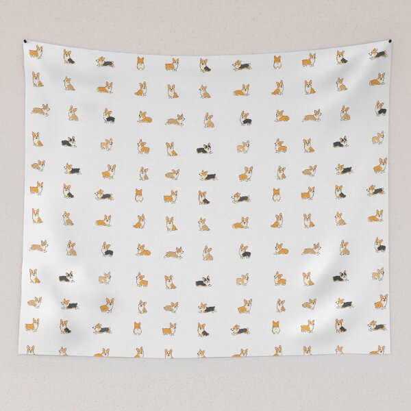 Item preview, Corgi Chaos Pattern – Sploots, Loafs & Tiny Legs designed and sold by pixiedustpaint.
