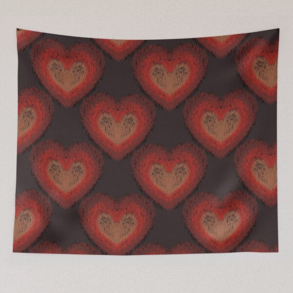 Item preview, Fuzzy Ikat Heart Seamless Pattern designed and sold by Rukhscreations.