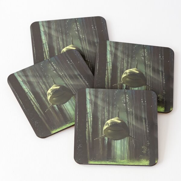 Item preview, Shark In The Woods Surreal Art Print designed and sold by trekxtherex.