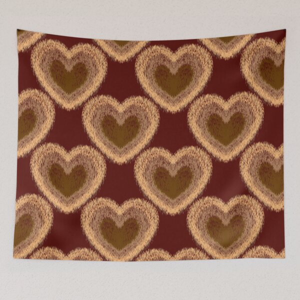 Item preview, Fuzzy Ikat Heart Seamless Pattern designed and sold by Rukhscreations.