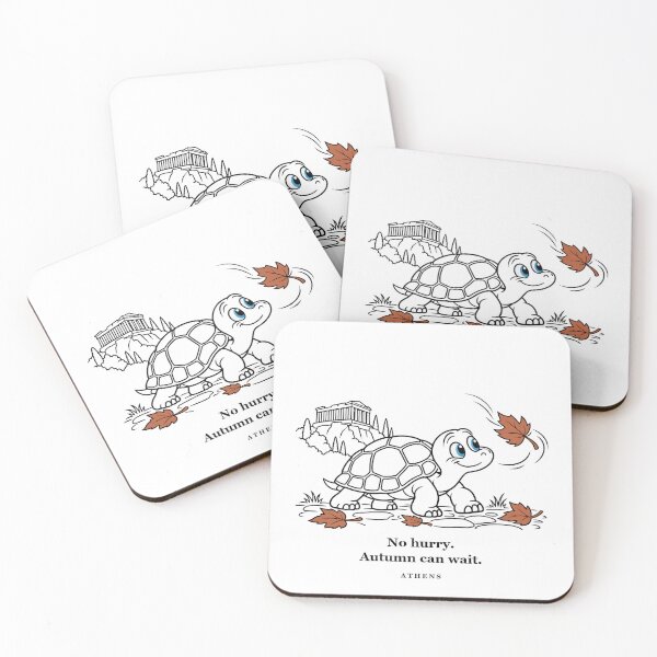 Item preview, Athens Turtle Taking a Slow Autumn Stroll designed and sold by Soft Paws Sketches.