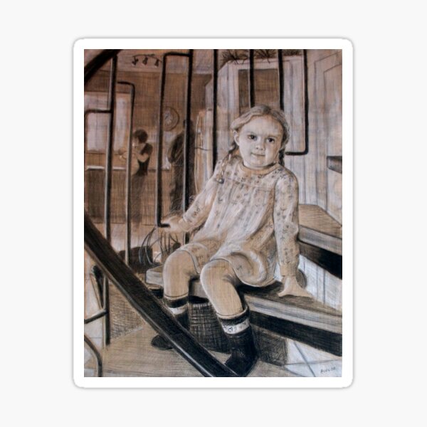 Item preview, Pigtails and bows - Drawing by Avril Thomas - Adelaide / South Australia Artist designed and sold by AvrilThomasart.