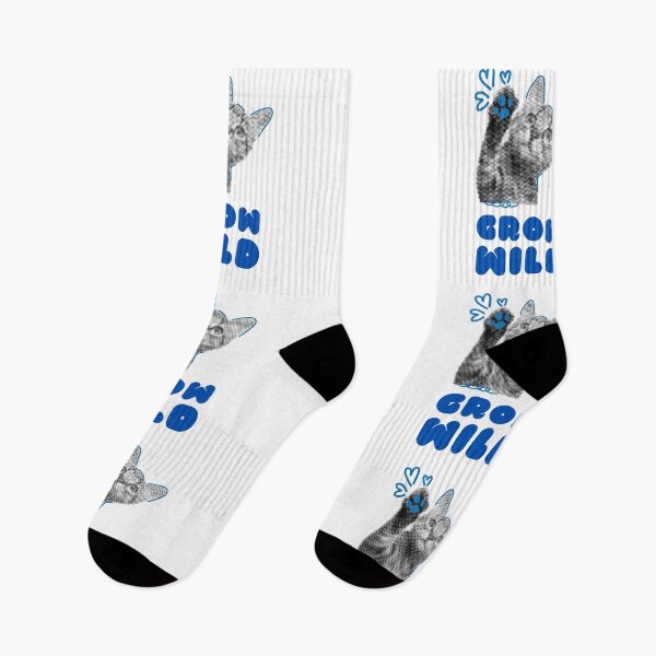 Item preview, Grow Wild Halftone Kitten Raising Paw in Blue designed and sold by Fani*.