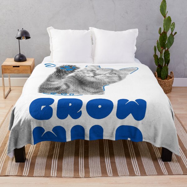 Item preview, Grow Wild Halftone Kitten Raising Paw in Blue designed and sold by Fani*.