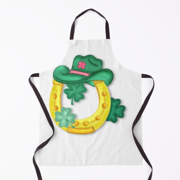 Item preview, golden horseshoe and lucky clover in cowboy style designed and sold by artblonska.