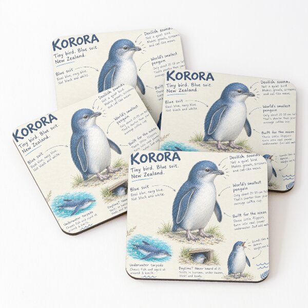 Item preview, Kororā – Tiny Bird, Blue Suit, New Zealand designed and sold by Follow the Hedgehog.