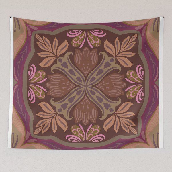 Item preview, Mediterranean Floral Tile Pattern Plum  designed and sold by Rukhscreations.