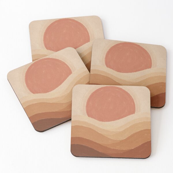 Item preview, Boho Minimalist Abstract Sun and Desert Hills Earth Tones Art designed and sold by Hushed Hues.
