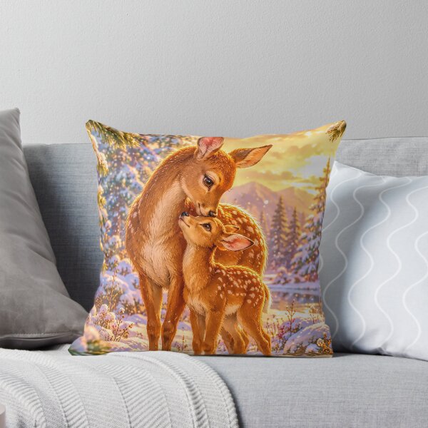 Item preview, Mother Deer and Fawn in a Magical Winter Woodland designed and sold by acceleratorhams.