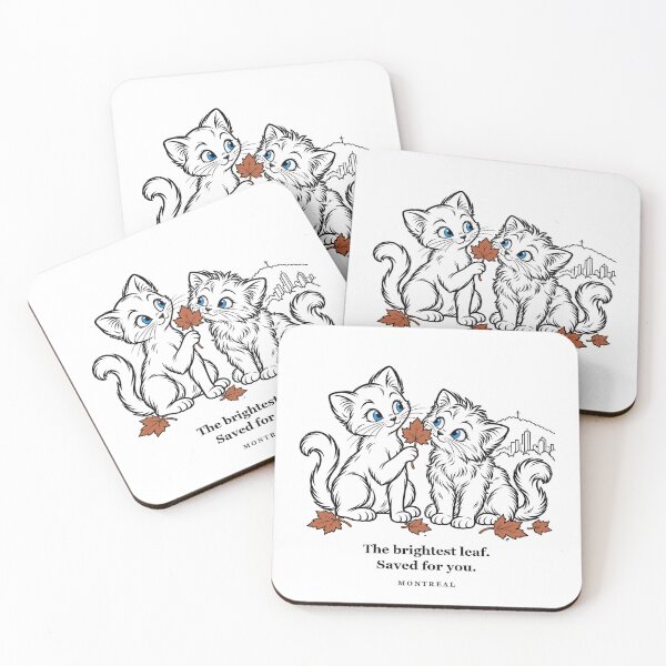 Item preview, Montreal Cats Sharing Their Brightest Autumn Leaf designed and sold by Soft Paws Sketches.